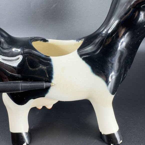 Vintage Cow Creamer Black and White Ceramic Mug Whimsical Houseware Decor VTG - Picture 14 of 14